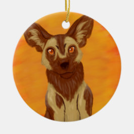 Afrikaanse Wild Dog Keramisch Ornament