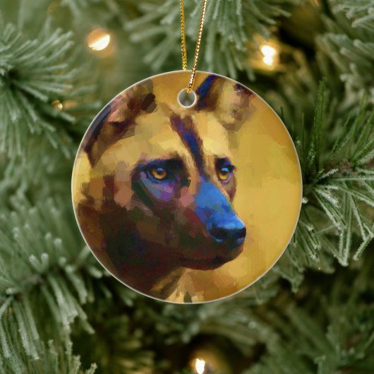 Afrikaanse Wild Dog Keramisch Ornament (Boom)