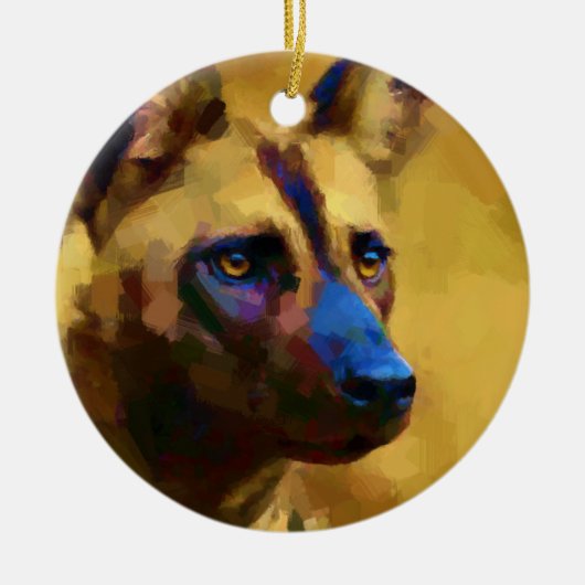 Afrikaanse Wild Dog Keramisch Ornament (Voorkant)
