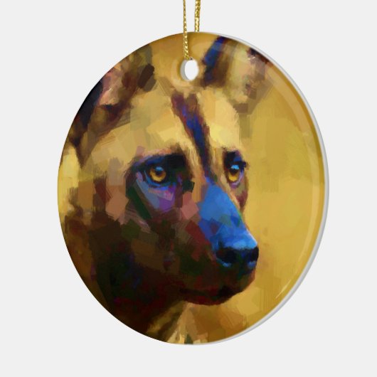Afrikaanse Wild Dog Keramisch Ornament (Links)