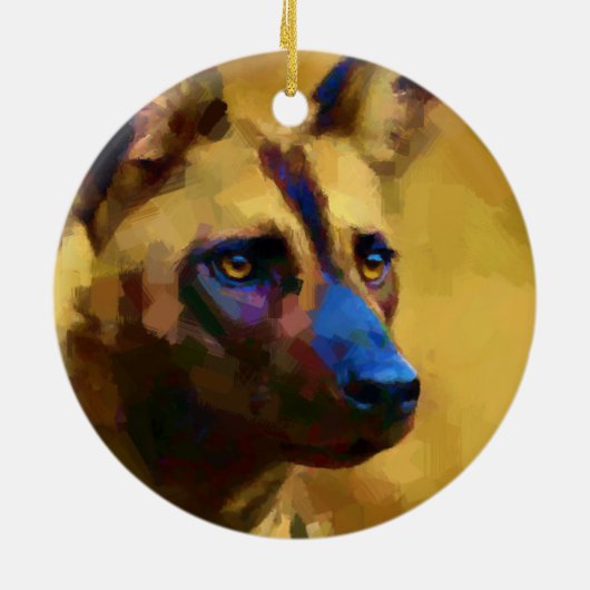 Afrikaanse Wild Dog Keramisch Ornament (Achterkant)