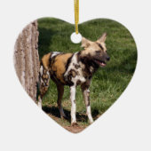 Afrikaanse Wild Dog-kerstversiering Keramisch Ornament (Voorkant)
