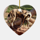 Afrikaanse Wild Dog-kerstversiering Keramisch Ornament (Achterkant)