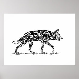 Afrikaanse Wild Dog Lope Design Poster
