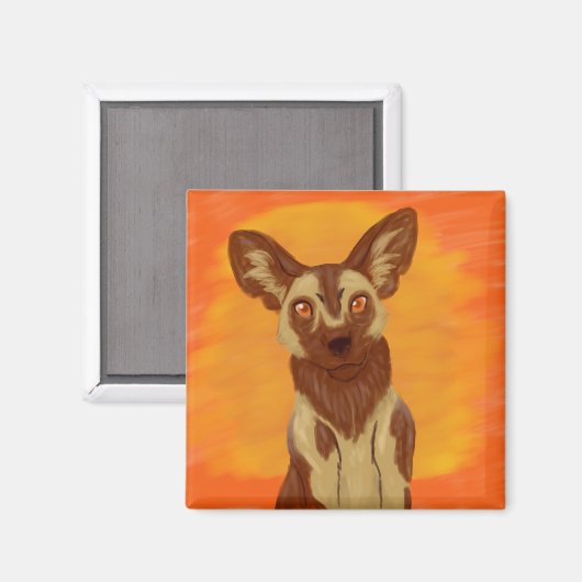 Afrikaanse Wild Dog Magneet (Voorkant / Achterkant)
