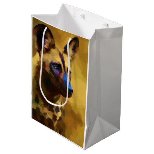 Afrikaanse Wild Dog Medium Cadeauzakje (Voorkant Gekanteld)