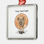 Afrikaanse Wild Dog Metalen Ornament (Links)