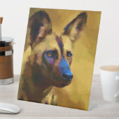 Afrikaanse Wild Dog Reclamebord Met Voetstuk (Insitu)