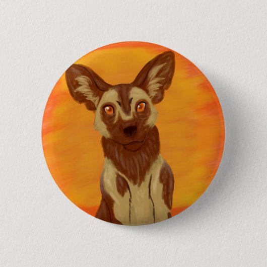 Afrikaanse Wild Dog Ronde Button 5,7 Cm (Voorkant)