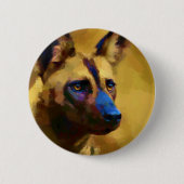 Afrikaanse Wild Dog Ronde Button 5,7 Cm (Voorkant)