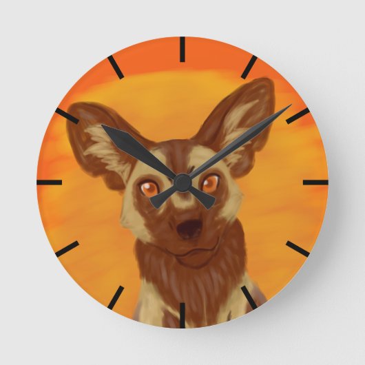 Afrikaanse Wild Dog Ronde Klok (Voorkant)