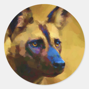 Afrikaanse Wild Dog Ronde Sticker