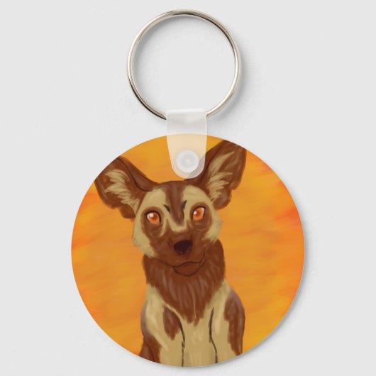 Afrikaanse Wild Dog Sleutelhanger (Voorkant)
