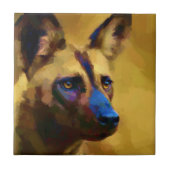 Afrikaanse Wild Dog Tegeltje (Voorkant)