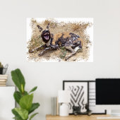 Afrikaanse Wild Dog toont haar tanden Poster (Thuiskantoor)