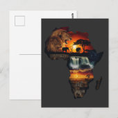 Afrikaanse wild safari collage briefkaart (Voorkant / Achterkant)