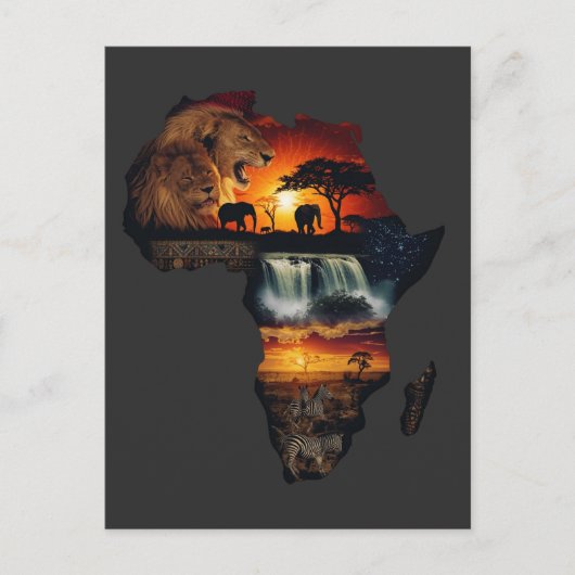 Afrikaanse wild safari collage briefkaart (Voorkant)