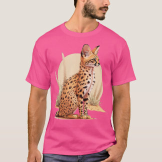 Afrikaanse Wildcat Cactus Animal Serval Cat Wild C T-shirt