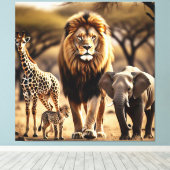 Afrikaanse Wilde Dieren Canvas Afdruk (Insitu (Houten vloer))