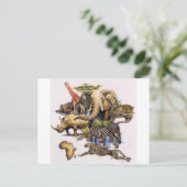 Afrikaanse wilde dieren in concert briefkaart (Staand voorkant)
