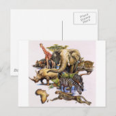 Afrikaanse wilde dieren in concert briefkaart (Voorkant / Achterkant)