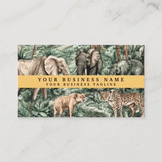 Afrikaanse Wilde Dieren Jungle Visitekaartje (Voorkant)