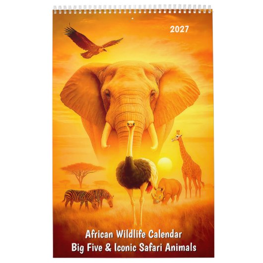 Afrikaanse Wilde Dieren Kalender – Big Five & Icon (Hoes)