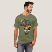 Afrikaanse wilde fauna, olifant, Giraffe, lion T-shirt (Voorkant volledig)