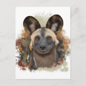 Afrikaanse wilde hond | Abstracte verfspat Briefkaart (Voorkant)