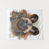 Afrikaanse wilde hond | Abstracte verfspat Wandkleed (Voorkant (horizontaal))