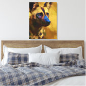 Afrikaanse wilde hond canvas afdruk (Insitu (Slaapkamer))