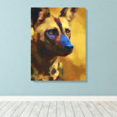 Afrikaanse wilde hond canvas afdruk (Insitu (Houten vloer))
