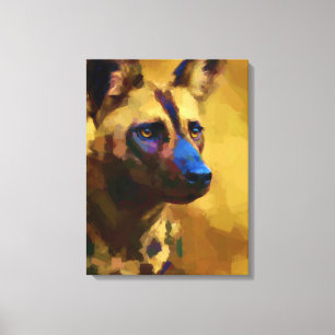 Afrikaanse wilde hond canvas afdruk