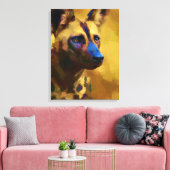 Afrikaanse wilde hond canvas afdruk (Insitu (Woonkamer))