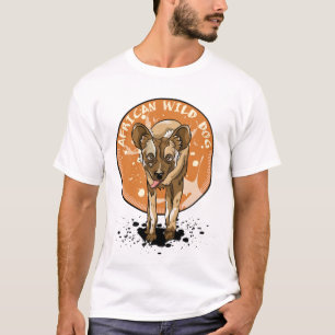 Afrikaanse wilde hond geschilderde hond t-shirt