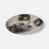Afrikaanse wilde hond (geslepen hond) papieren bordje (Gekanteld)