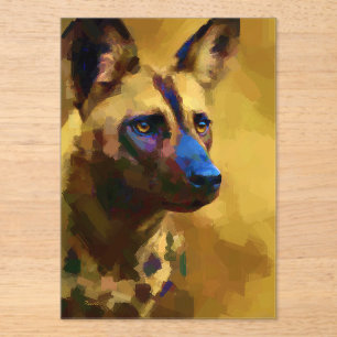 Afrikaanse wilde hond Lycaon Pictus Acryl Uitnodigingen