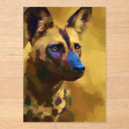 Afrikaanse wilde hond Lycaon Pictus Acryl Uitnodigingen (Voorkant)