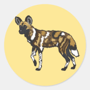 Afrikaanse wilde hond ronde sticker