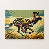 Afrikaanse Wilde Hond Running Puzzel (Horizontaal)