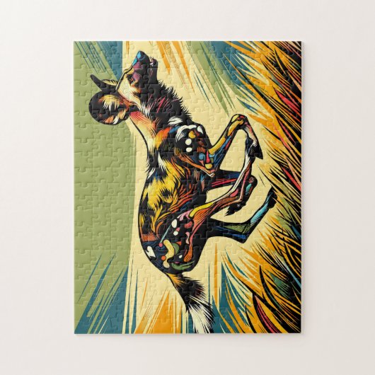 Afrikaanse Wilde Hond Running Puzzel (Verticaal)
