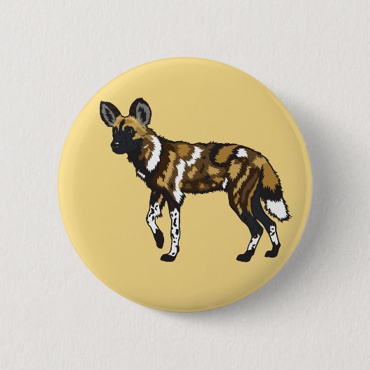 Afrikaanse wilde hond. Wild Africa Ronde Button 5,7 Cm (Voorkant)