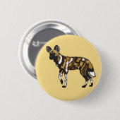Afrikaanse wilde hond. Wild Africa Ronde Button 5,7 Cm (Voorkant /achterkant)