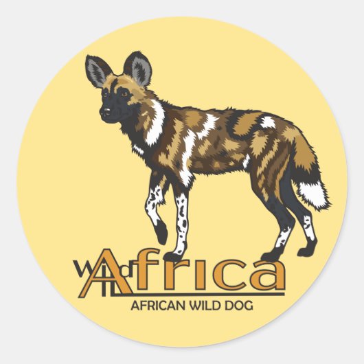 Afrikaanse wilde hond. Wild Africa Ronde Sticker (Voorkant)