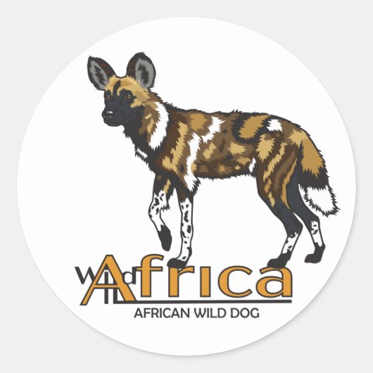 Afrikaanse wilde hond. Wild Africa Ronde Sticker (Voorkant)