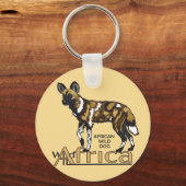 Afrikaanse wilde hond. Wild Africa Sleutelhanger (Voorkant)