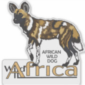 Afrikaanse wilde hond. Wild Africa Sticker (Voorkant)