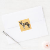Afrikaanse wilde hond. Wild Africa Vierkante Sticker (Envelop)