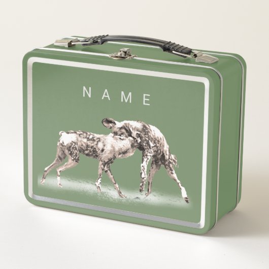 Afrikaanse Wilde Honden Aangepaste Lunchbox (Voorkant)