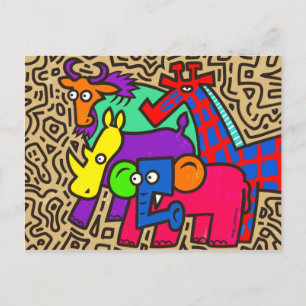 Afrikaanse Wildlife Art Briefkaart